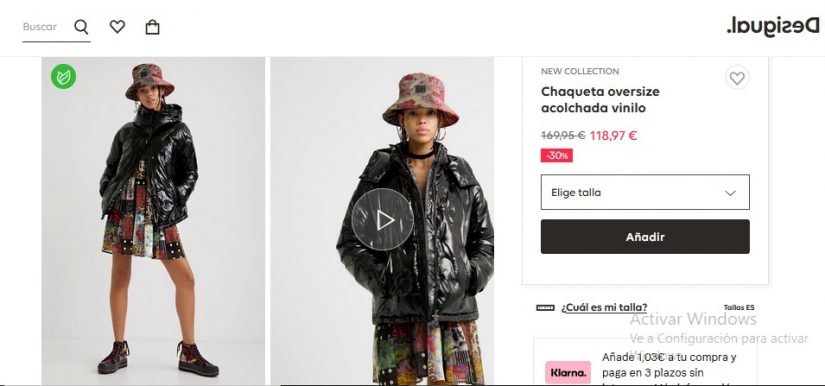 Chaqueta oversize acolchada vinilo- Desigual