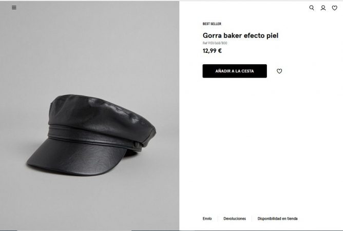 Gorra baker efecto piel