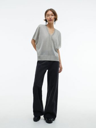 Jersey metalizado de manga corta Parfois