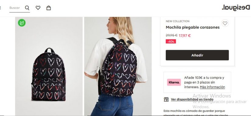 Mochila plegable corazones