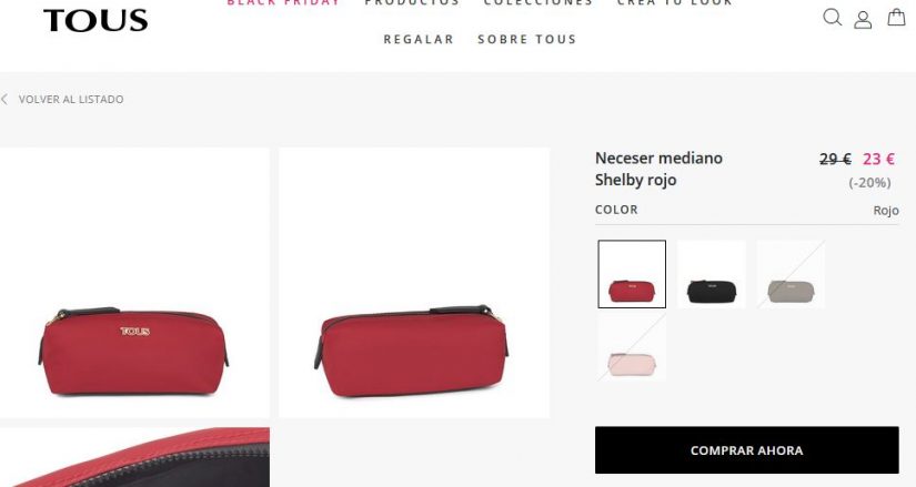 Neceser mediano Shelby rojo- Tous