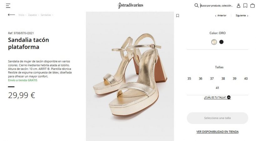 Sandalia tacón plataforma