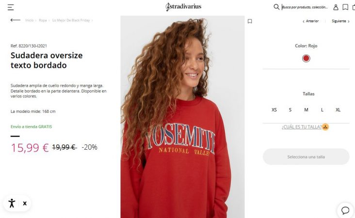 Sudadera oversize texto bordado