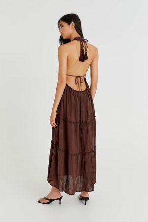 Vestido largo tirantes espalda descubierta