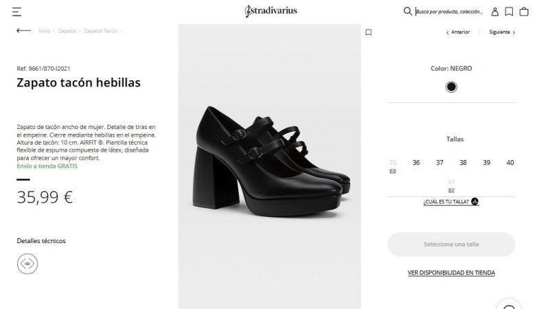 Zapato tacón hebillas- Stradivarius