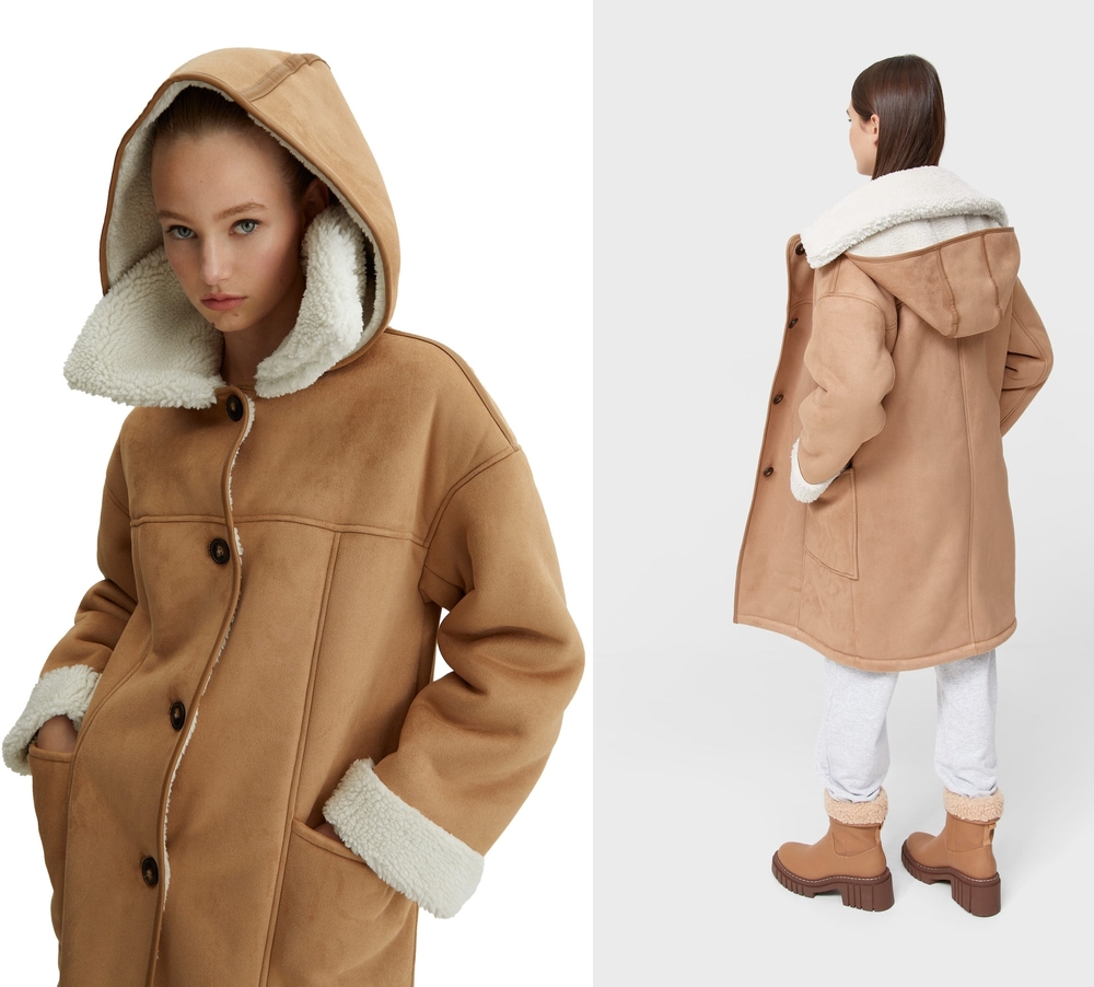 abrigo doble piel Stradivarius