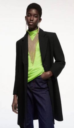 Abrigo de lana con dos botones