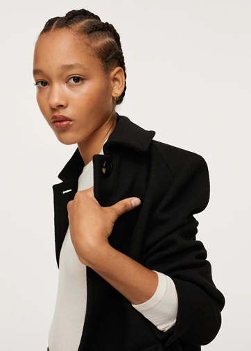 Abrigos Mango lana largo botones