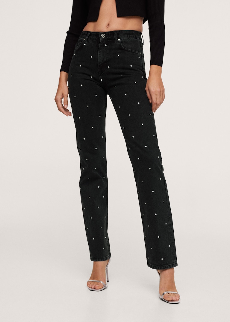 Jeans de mango con strass