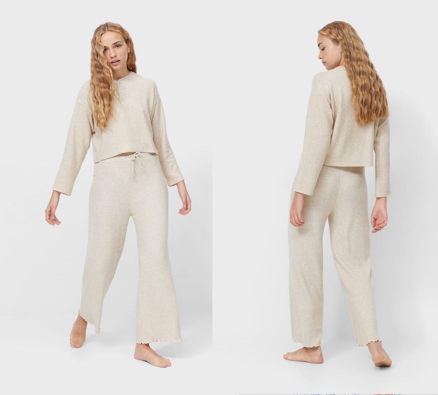 pijama beige Stradivarius