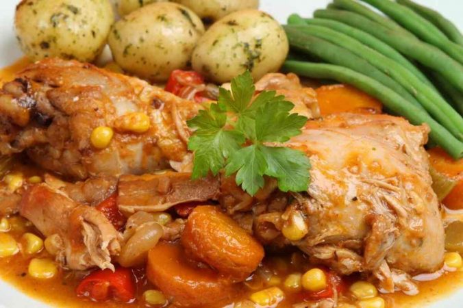 Pollo a la jardinera receta guiso otoño