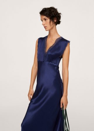 Vestido con detalle de encajes de Mango