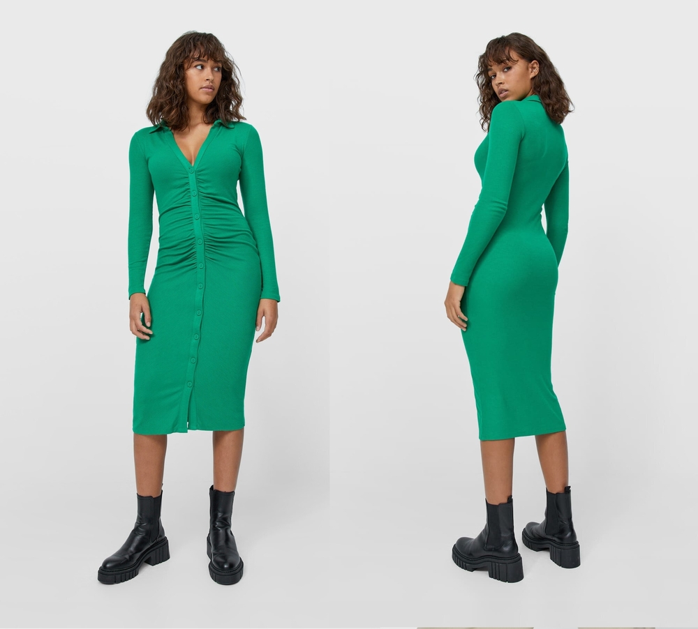 vestido midi Stradivarius