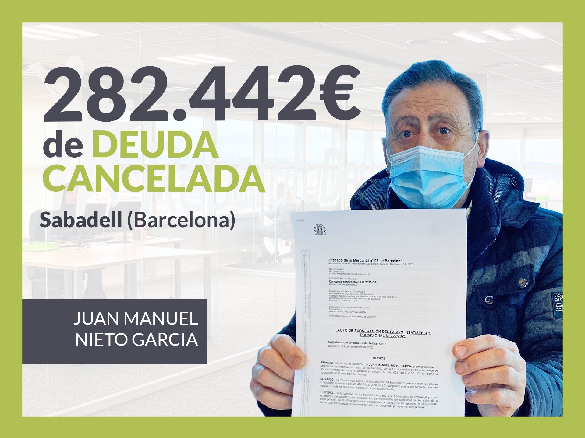 Repara tu Deuda Abogados cancela 282.442€ en Sabadell (Barcelona) con la Ley de Segunda Oportunidad