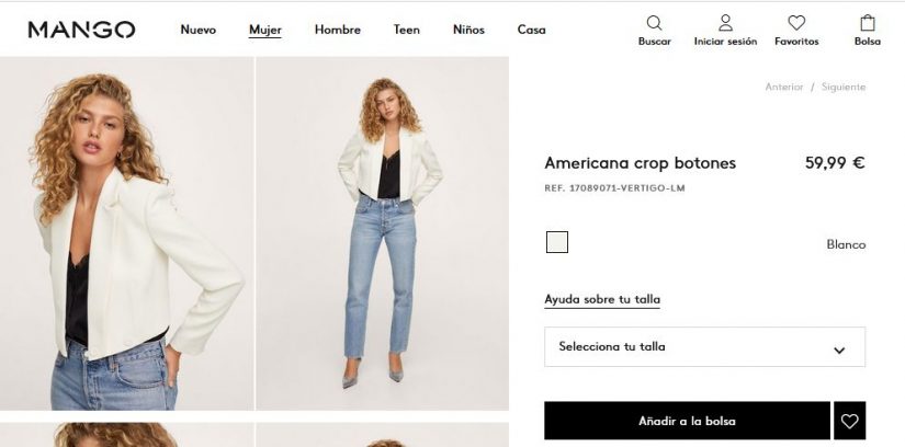 Americana crop botones- Mango