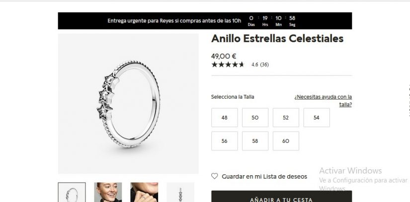 Joyas de Pandora por menos de 50 euros para regalar a última hora 25 Merca2.es Anillo Estrellas Celestiales- Pandora