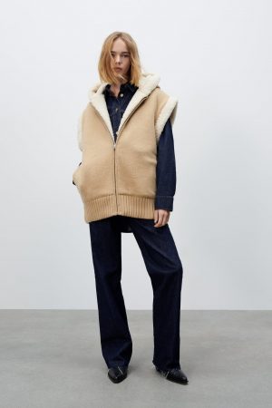 Chaleco punto borreguillo Zara