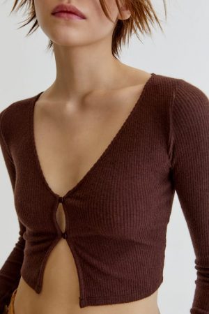 Cárdigan canalé botones Pull&Bear