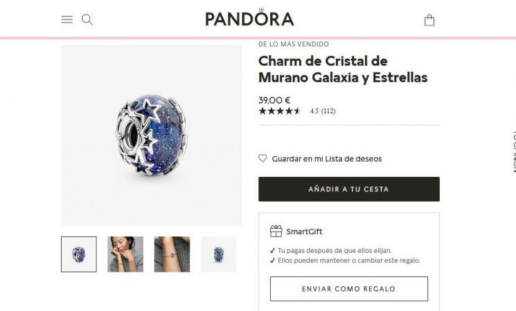 Charm de Cristal de Murano Galaxia y Estrellas