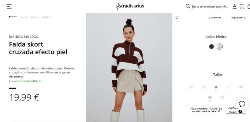 Falda skort cruzada efecto piel