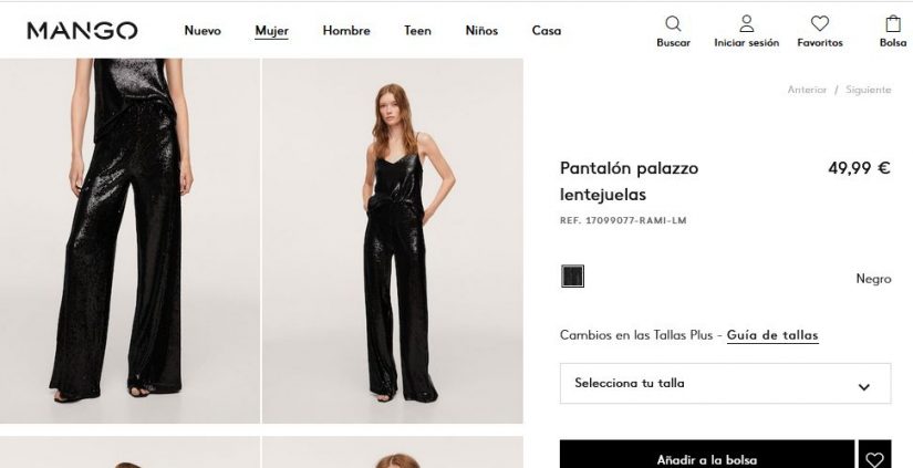 Pantalón palazzo lentejuelas