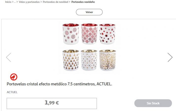 Portavelas cristal efecto metálico