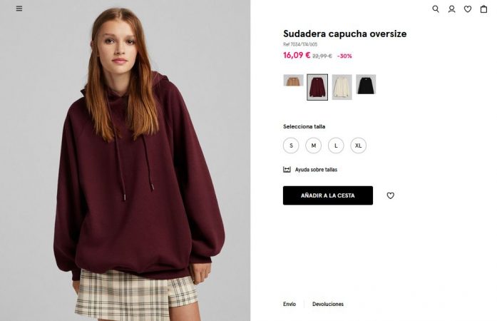 Sudadera capucha oversize