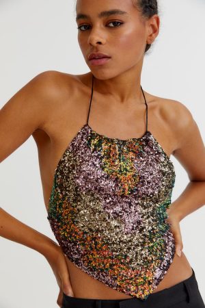 Top lentejuelas multicolor