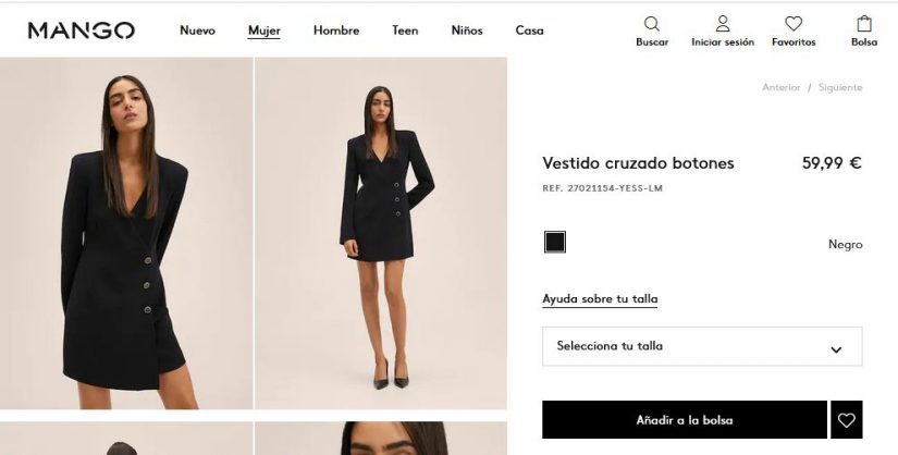 Vestido cruzado botones