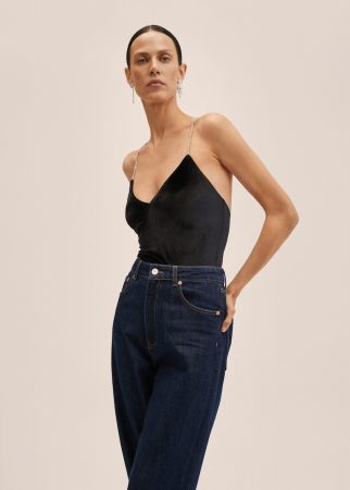 Body con tirantes de strass