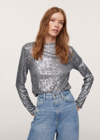 Camiseta con lentejuelas de Mango