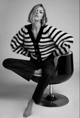 Chaqueta rayas punto oversize Zara