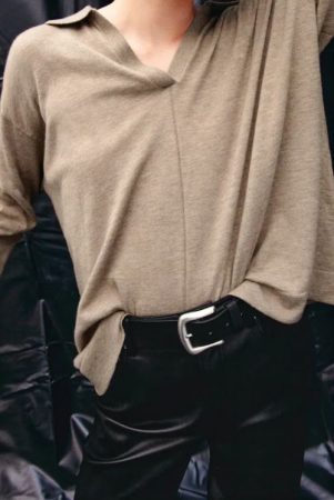 Polo con lana rib central