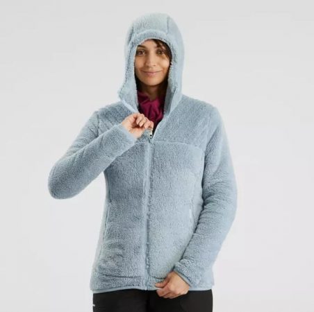 queta polar mujer cálida montaña y senderismo Sh200 ULTRA-WARM gris 