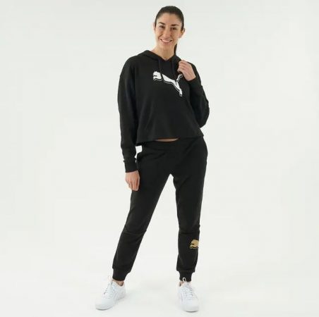 Sudadera con capucha corta puma negro Decathlon 