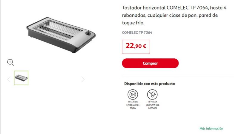 Tostador horizontal COMELEC TP 7064