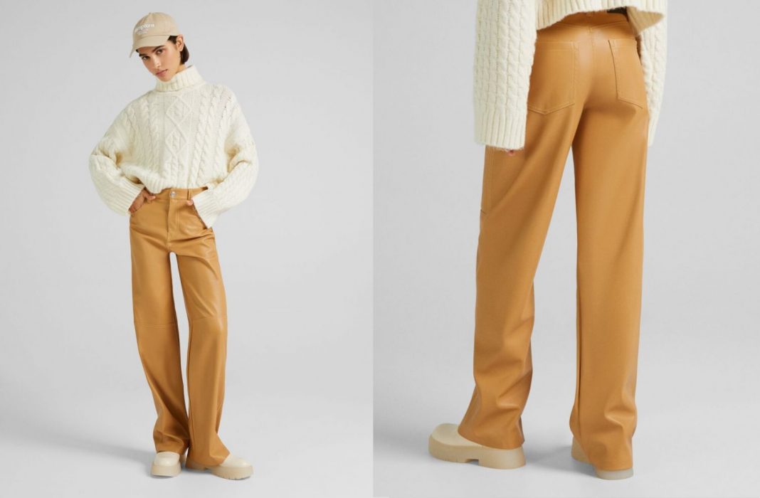 pantalón efecto piel