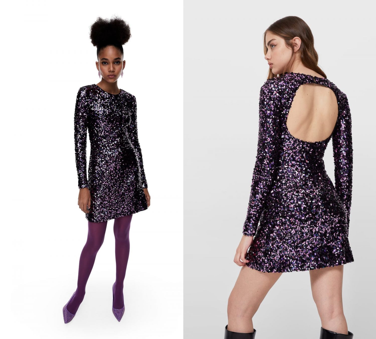 vestido lentejuelas Stradivarius