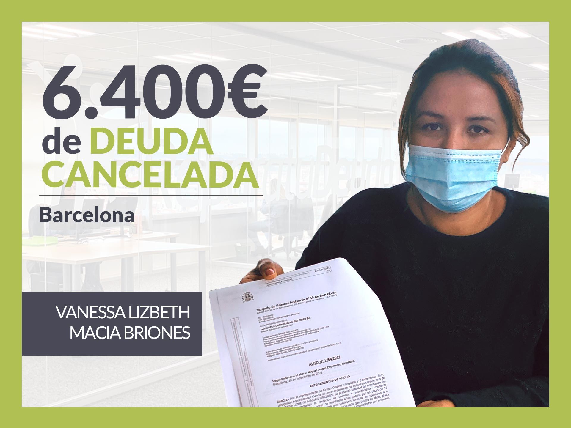 Repara tu Deuda Abogados cancela 6.400 € en Barcelona (Cataluña) con la Ley de Segunda Oportunidad
