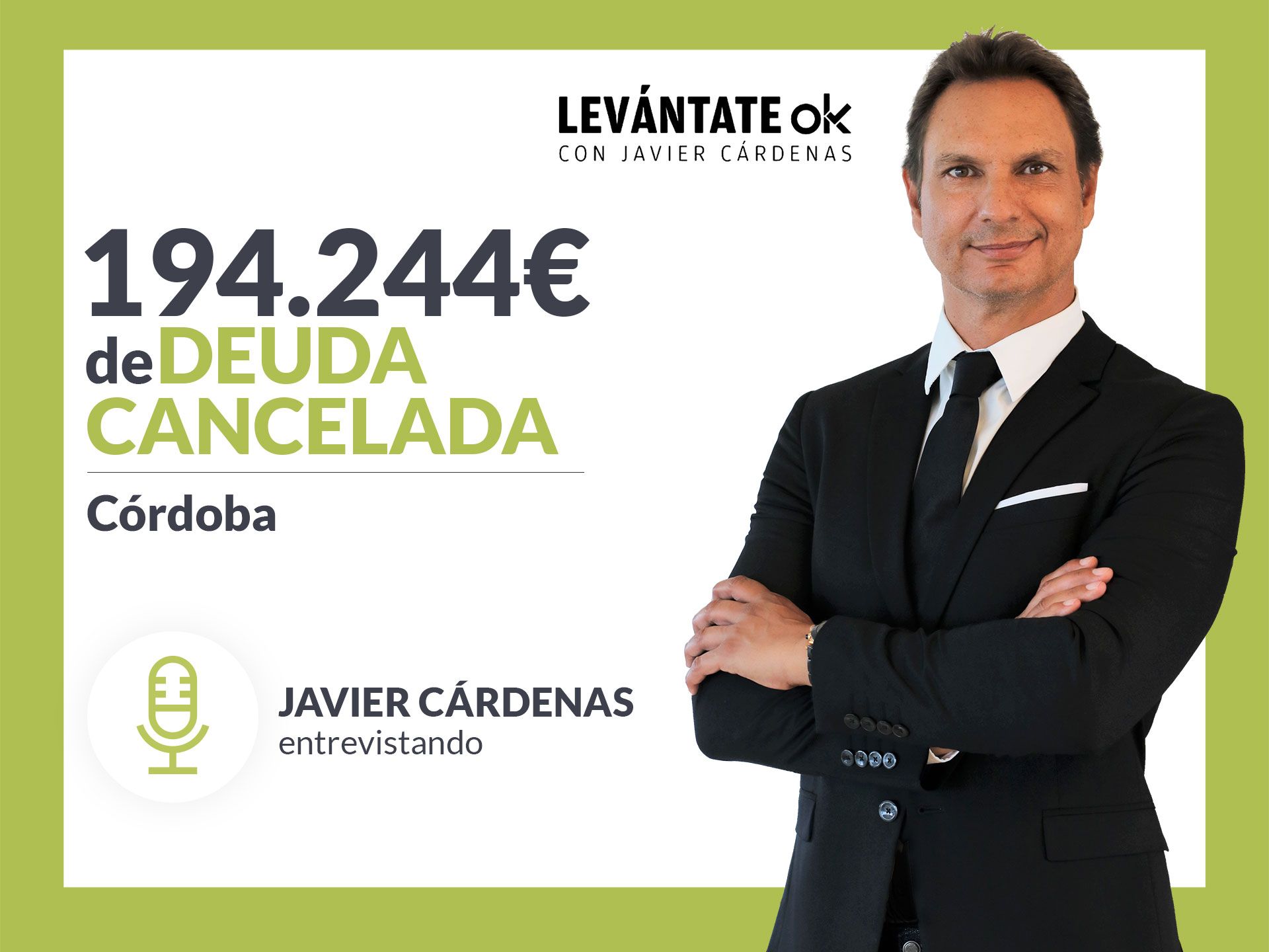 Javier Cárdenas habla con un nuevo exonerado de Repara tu Deuda por la Ley de Segunda Oportunidad Javier Cárdenas habla con un nuevo exonerado de Repara tu Deuda por la Ley de Segunda Oportunidad