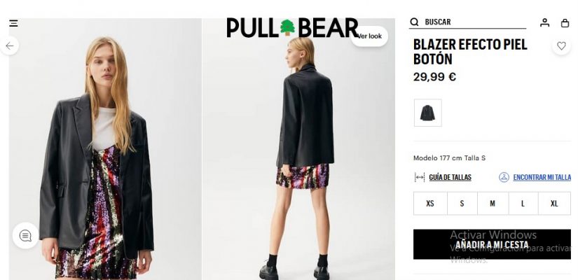 Blazer efecto piel botón- Pull&Bear