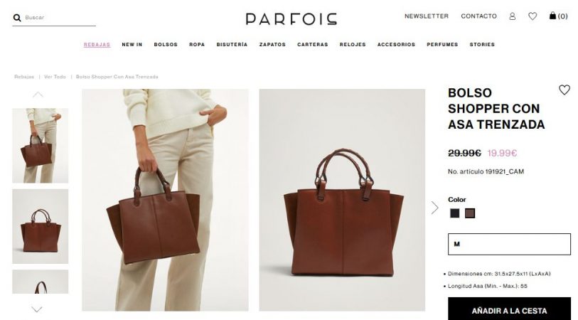 Bolso Shopper Con Asa Trenzada