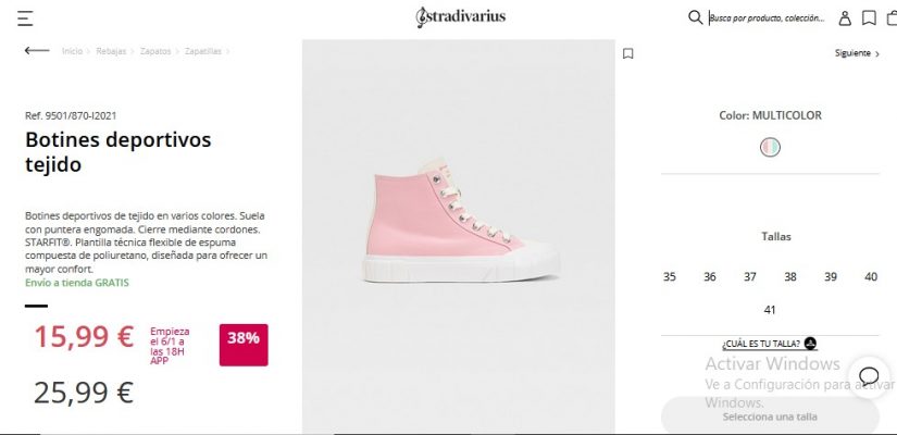 Botines deportivos tejido