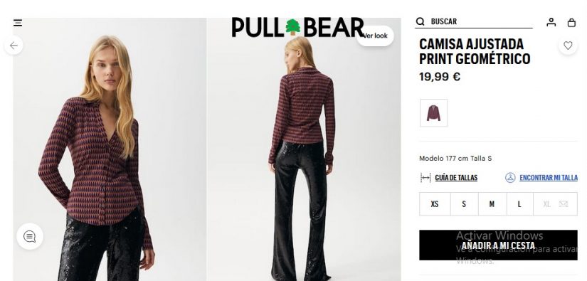 Camisa ajustada print geométrico