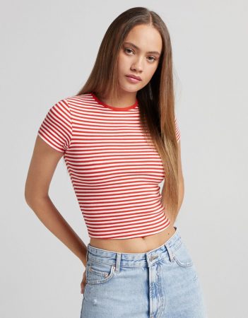 Camiseta rib manga corta