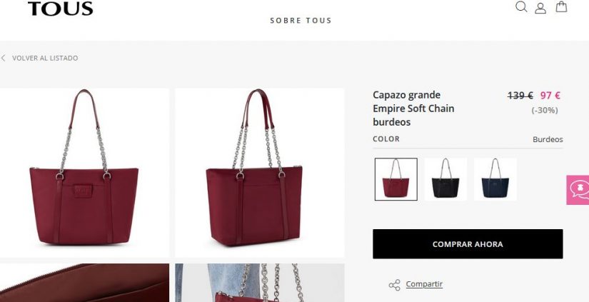 Capazo grande Empire Soft Chain burdeos