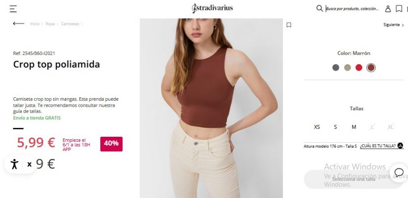 Crop top poliamida- Stradivarius