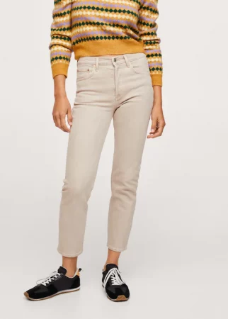 Jeans slim tiro medio crop  