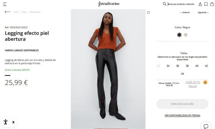 Legging efecto piel abertura