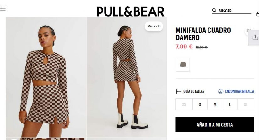 Minifalda cuadro damero